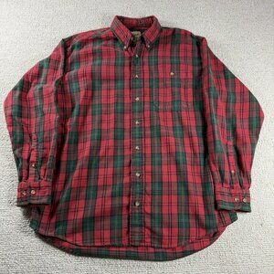 Woolrich Plaid Long Sleeve Button Up Flannel Shirt Red Men’s Size Large